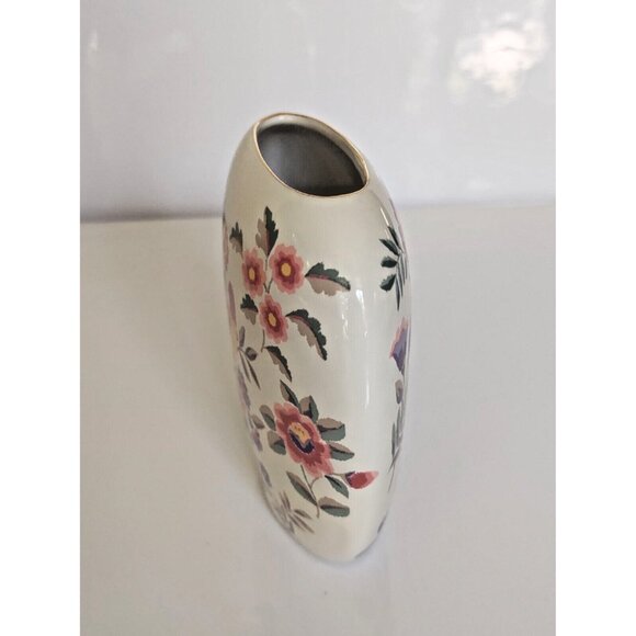 Japanese Otagiri Vase, Otagiri Royal Garden Floral Pillow Vase 4 1/2" - Picture 3 of 13